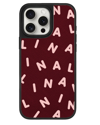 iPhone Leather Grip - CUSTOM MONOGRAM 2.0 Rosewater