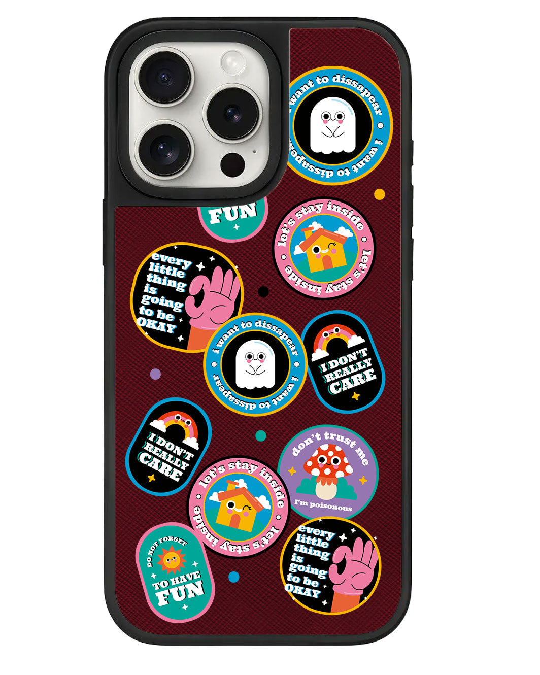 iPhone Leather Grip Case - Monster Sticker Pack