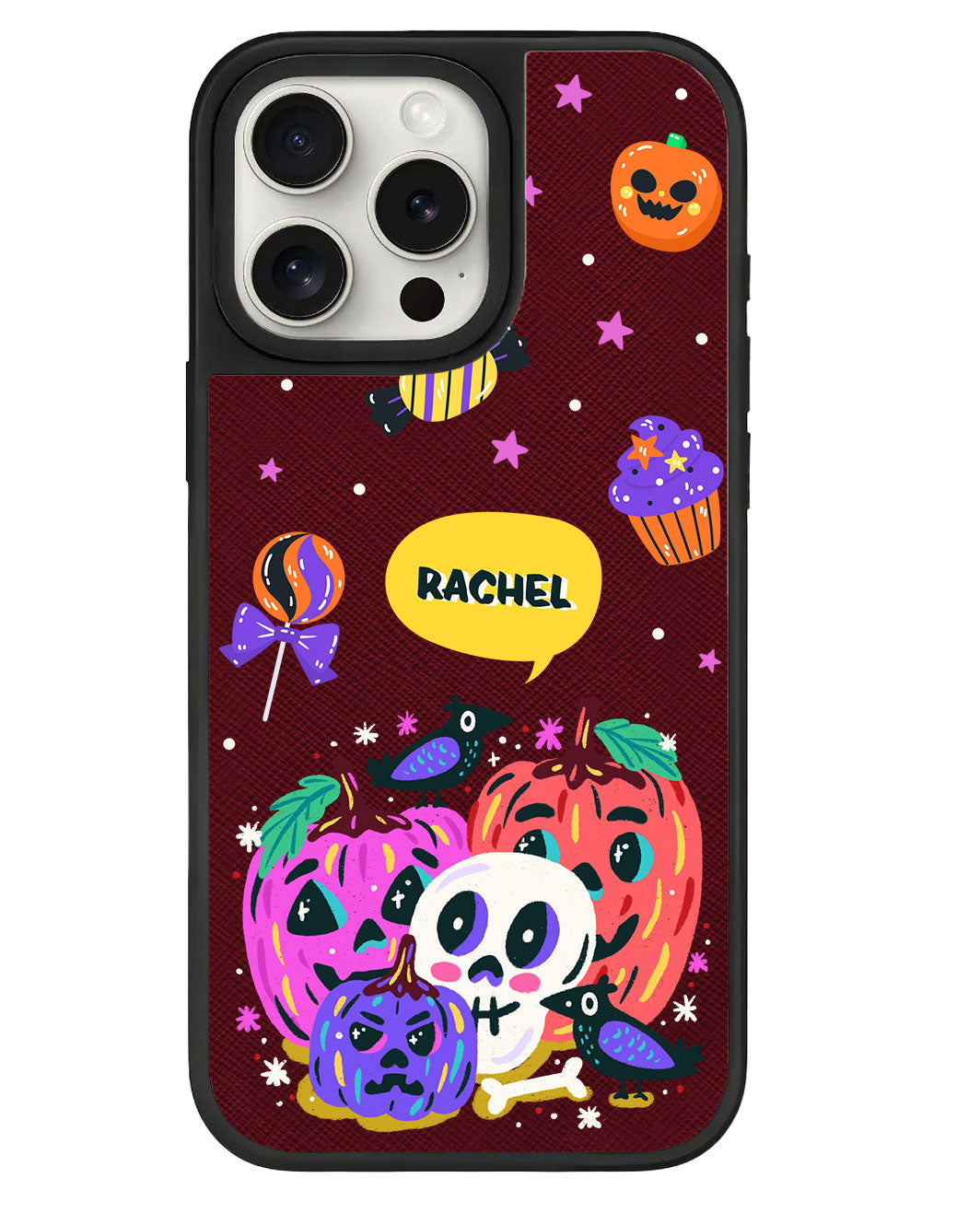 iPhone Leather Grip Case - Pumpkin Monster