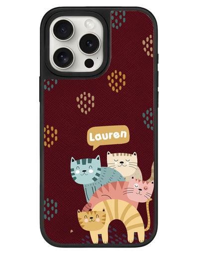 iPhone Leather Grip - Rainbow Meow 2.0