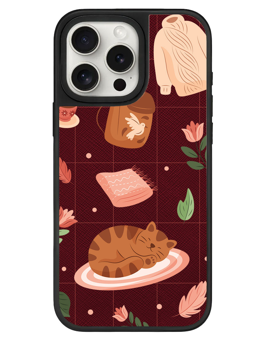 iPhone Leather Grip Case - Sleepy Autumn