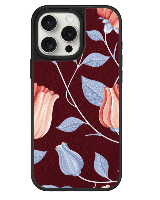 iPhone Leather Grip Case - Red Tulip