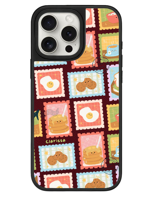 iPhone Leather Grip - Breakfast Menu Stamps
