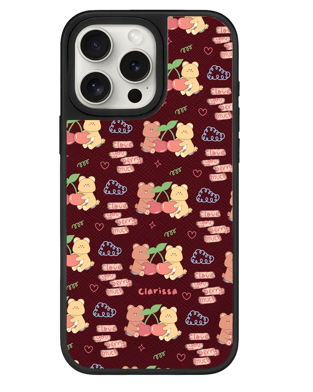 iPhone Leather Grip - Cherry Bear