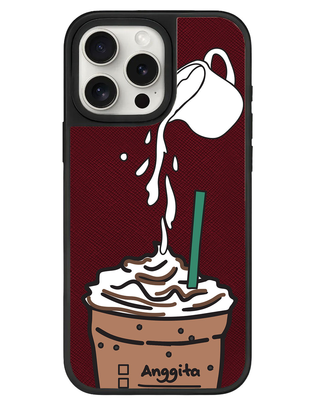 iPhone Leather Grip Case - Coffee Frappe