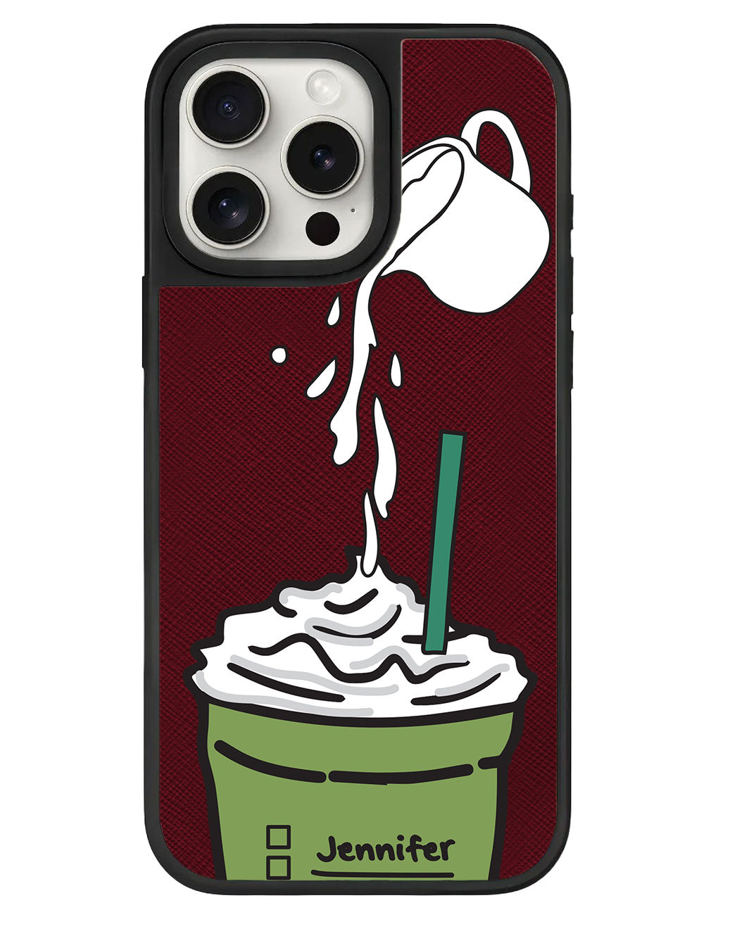 iPhone Leather Grip Case - Greentea Matcha Frappe