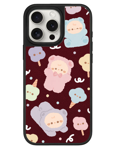 iPhone Leather Grip - Cotton Teddy