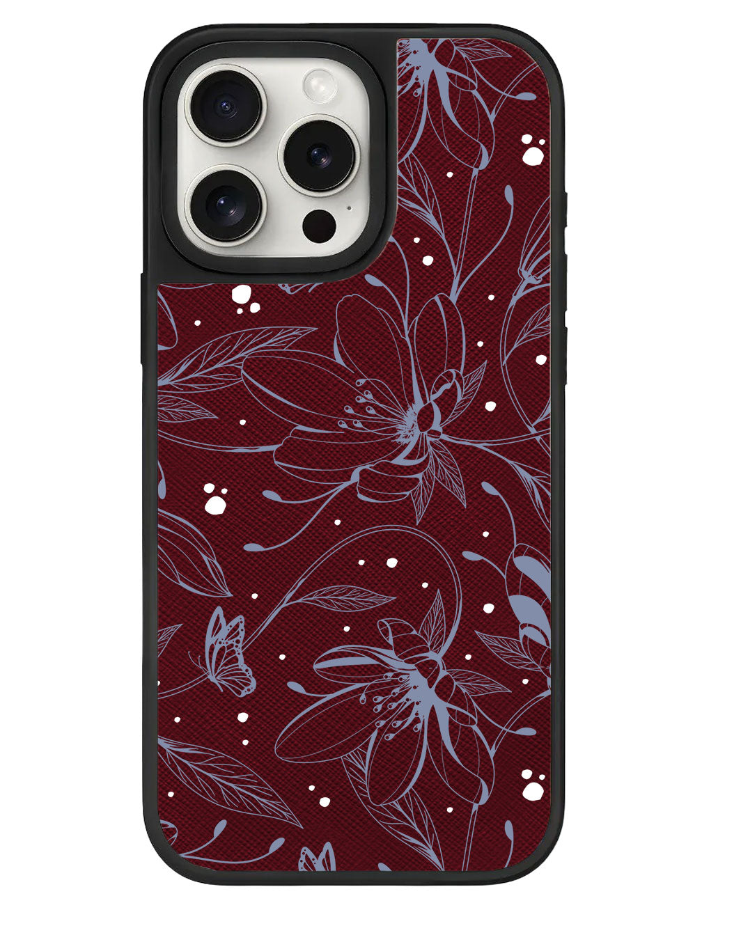 iPhone Leather Grip - Sketchy Flower & Butterfly 2.0