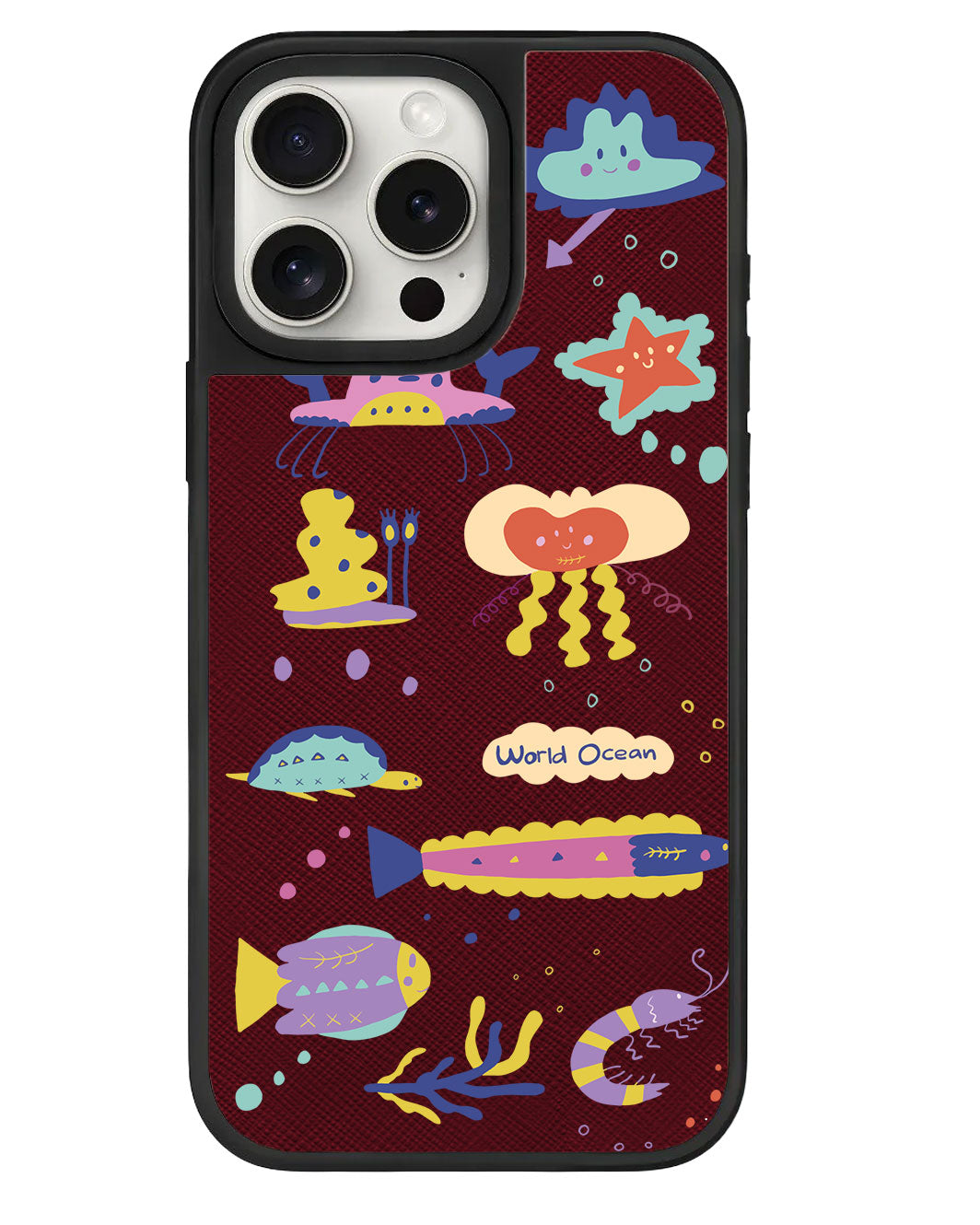 iPhone Leather Grip - Ocean World