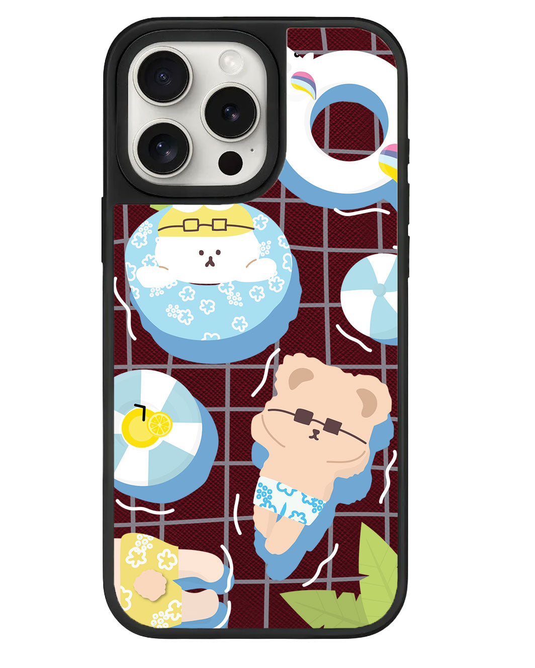 iPhone Leather Grip - Pool Party Blue