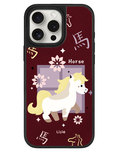 iPhone Leather Grip - Horse (Shio / Chinese Zodiac)