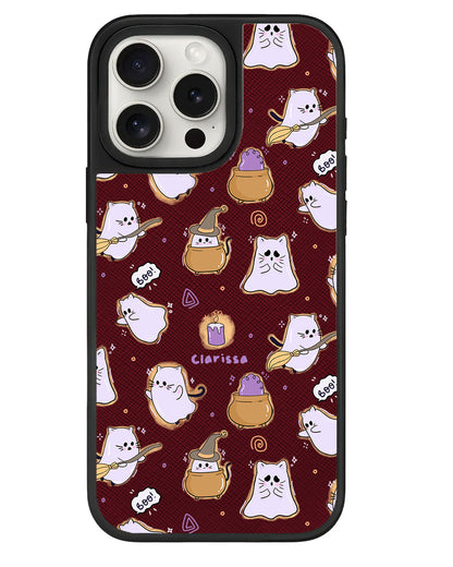 iPhone Leather Grip - Spooky Cat
