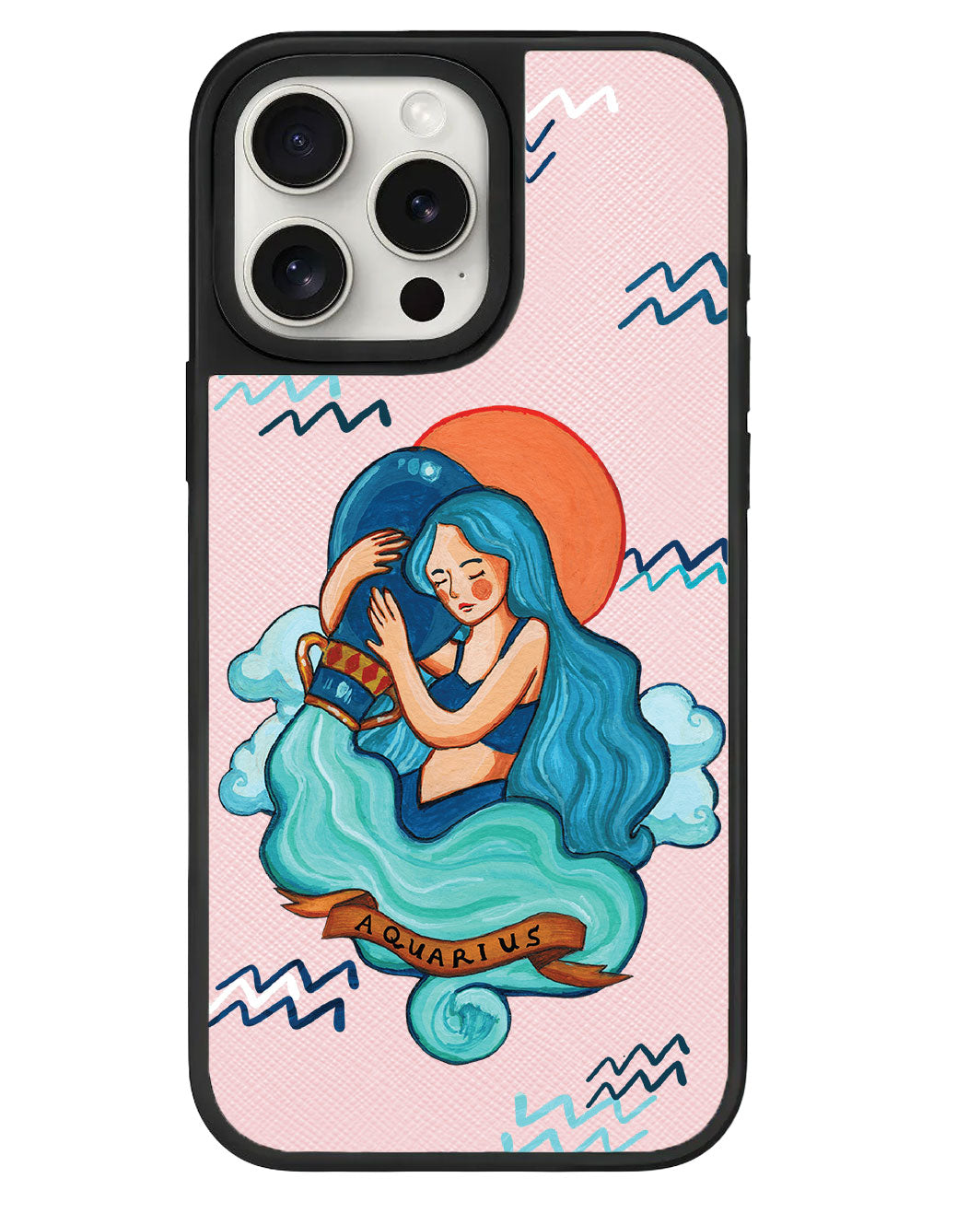 iPhone Leather Grip - Aquarius