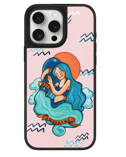 iPhone Leather Grip - Aquarius