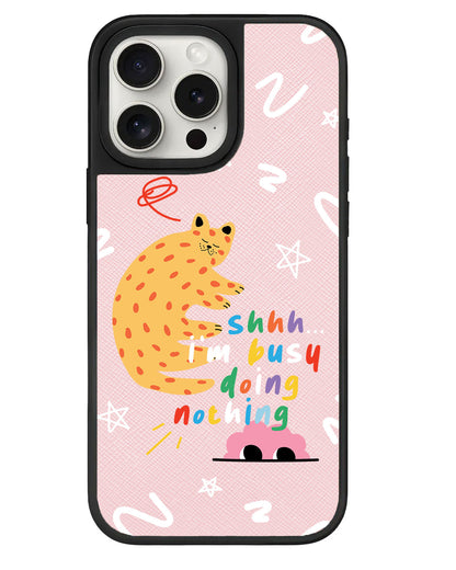 iPhone Leather Grip - Busy Doing Nothing