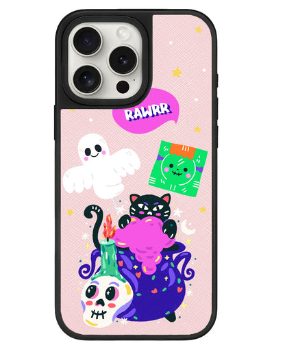 iPhone Leather Grip - Cat Monster