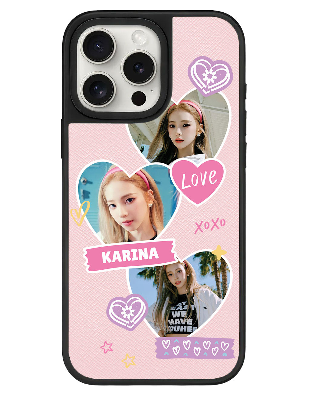 iPhone Leather Grip - Face Grid Love