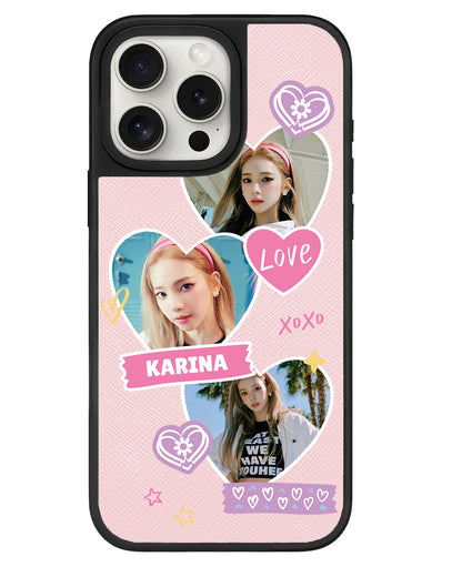 iPhone Leather Grip - Face Grid Love