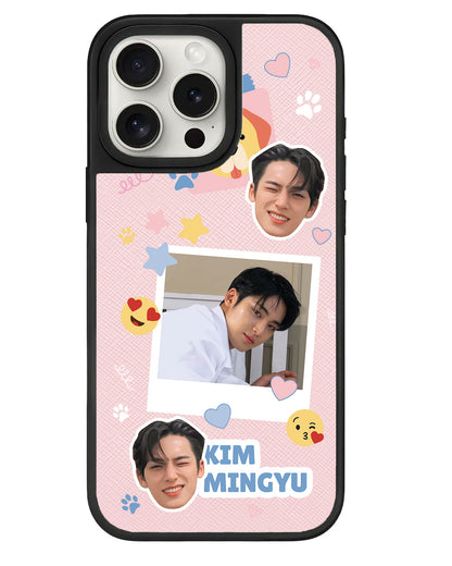 iPhone Leather Grip - Face Grid Polaroid