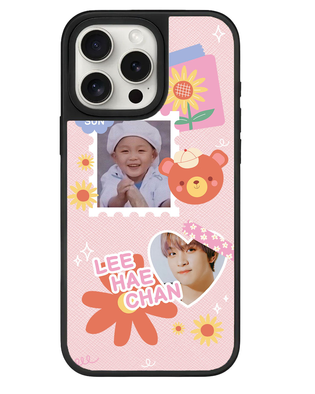 iPhone Leather Grip - Face Grid Sunflower