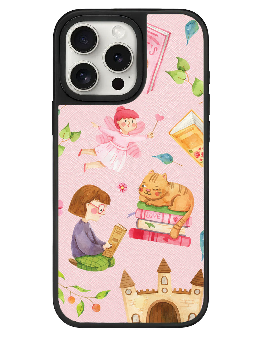 iPhone Leather Grip Case - Fairy Cat