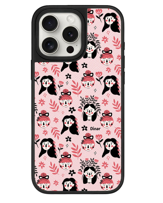iPhone Leather Grip - Flowery Faces