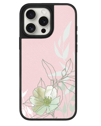 iPhone Leather Grip - Green Mint Lily