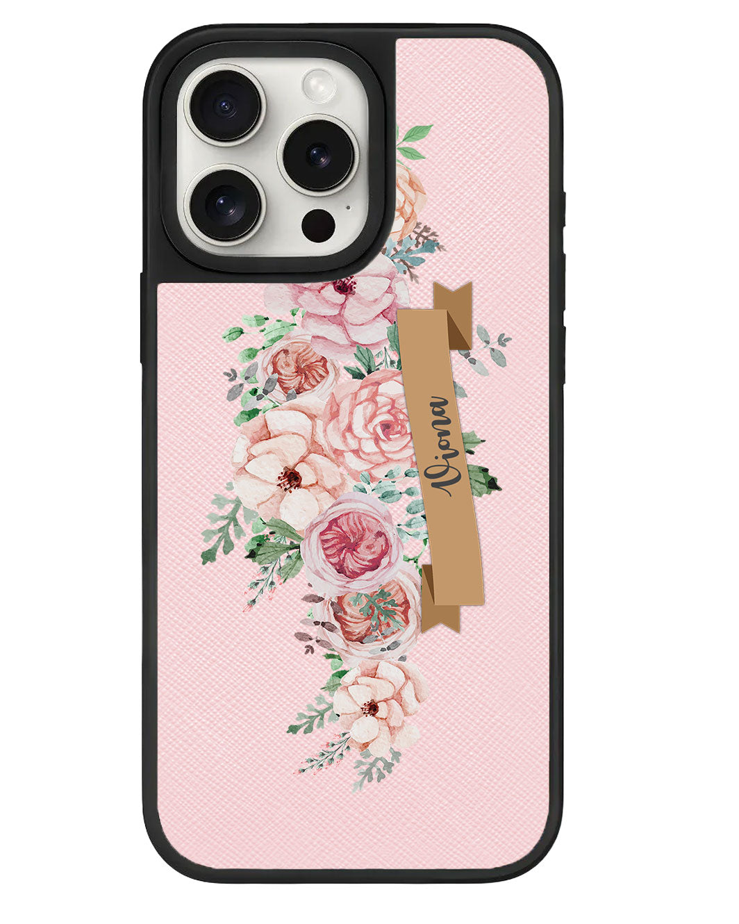 iPhone Leather Grip Case - Peony