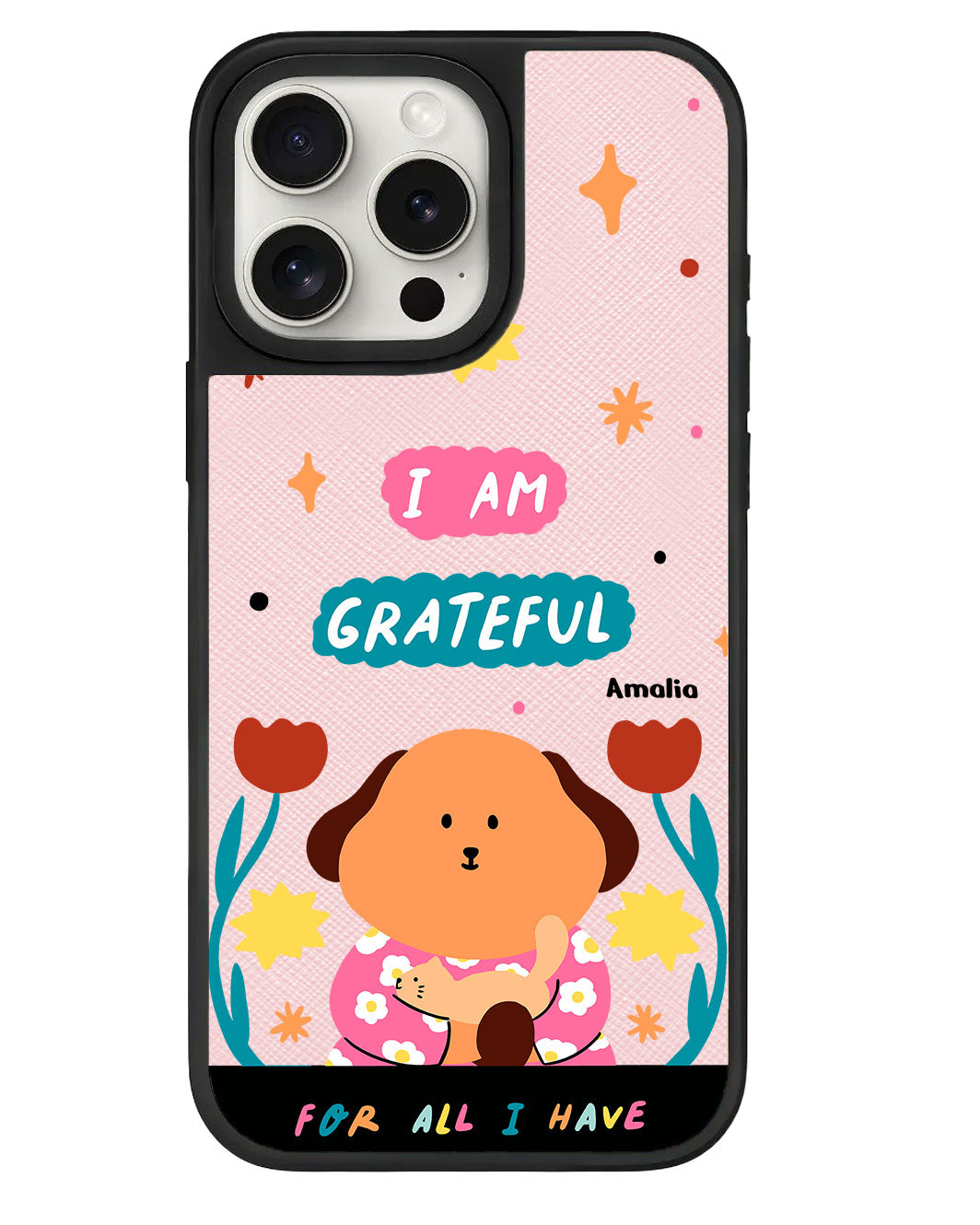 iPhone Leather Grip - Kiku and the Cat