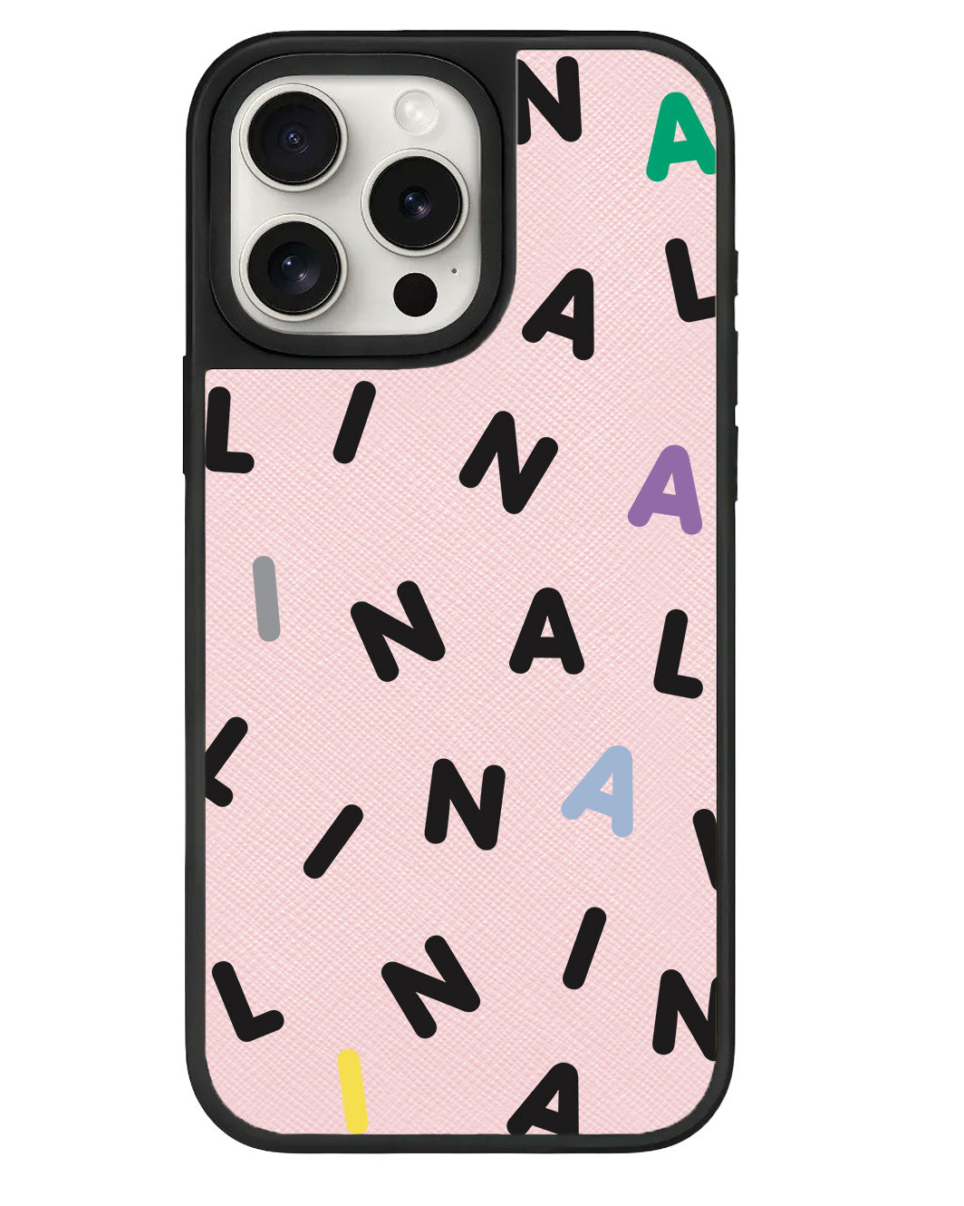 iPhone Leather Grip - CUSTOM MONOGRAM 2.0 Black