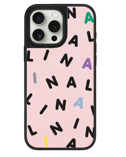 iPhone Leather Grip - CUSTOM MONOGRAM 2.0 Black