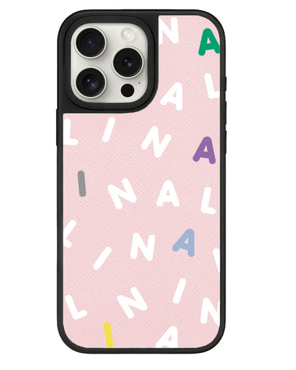 iPhone Leather Grip - CUSTOM MONOGRAM 2.0 White