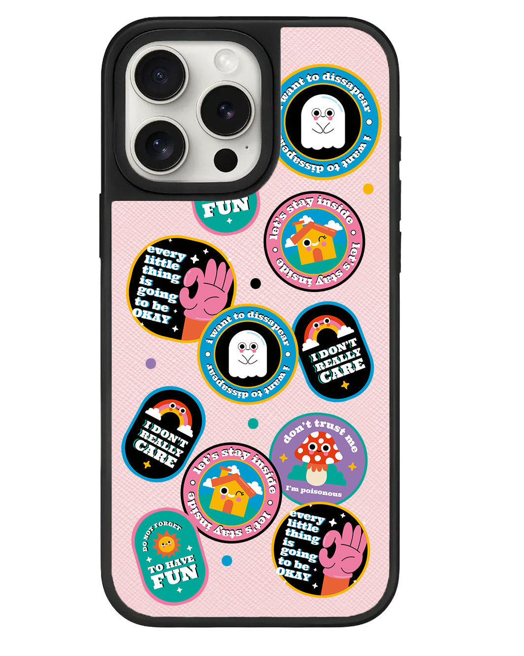 iPhone Leather Grip Case - Monster Sticker Pack