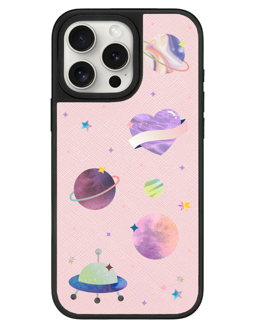 iPhone Leather Grip - Pink Planet