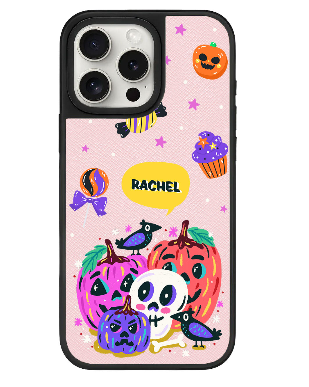 iPhone Leather Grip Case - Pumpkin Monster