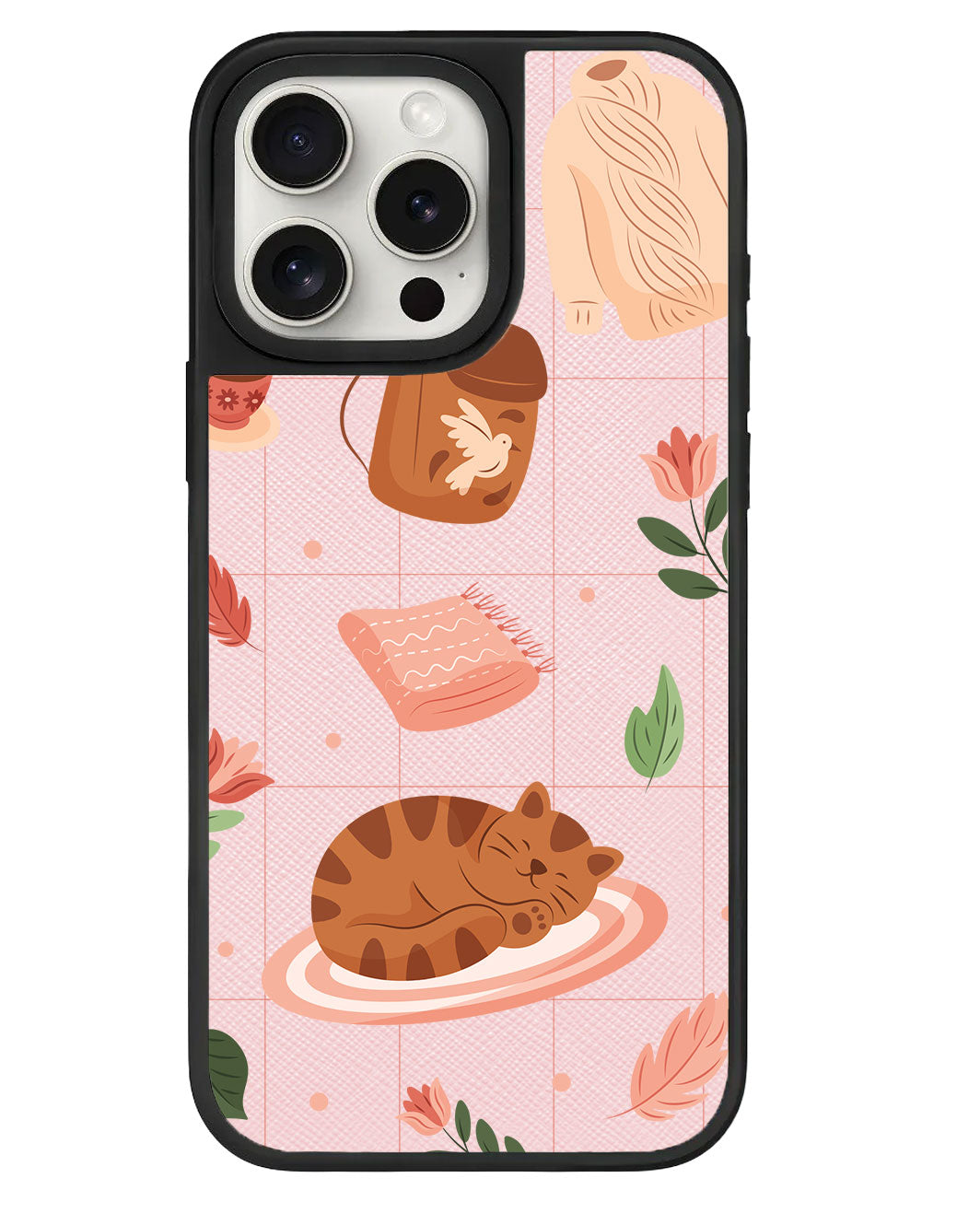 iPhone Leather Grip Case - Sleepy Autumn