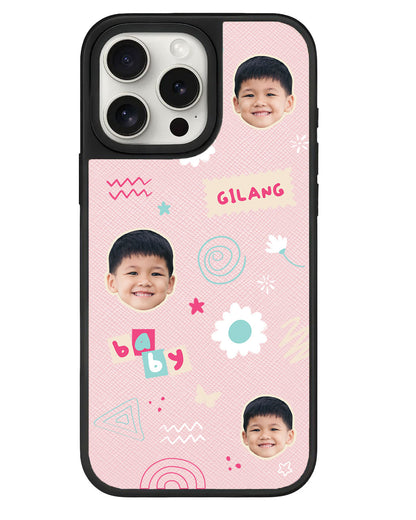 iPhone Leather Grip - Face Grid Abstract