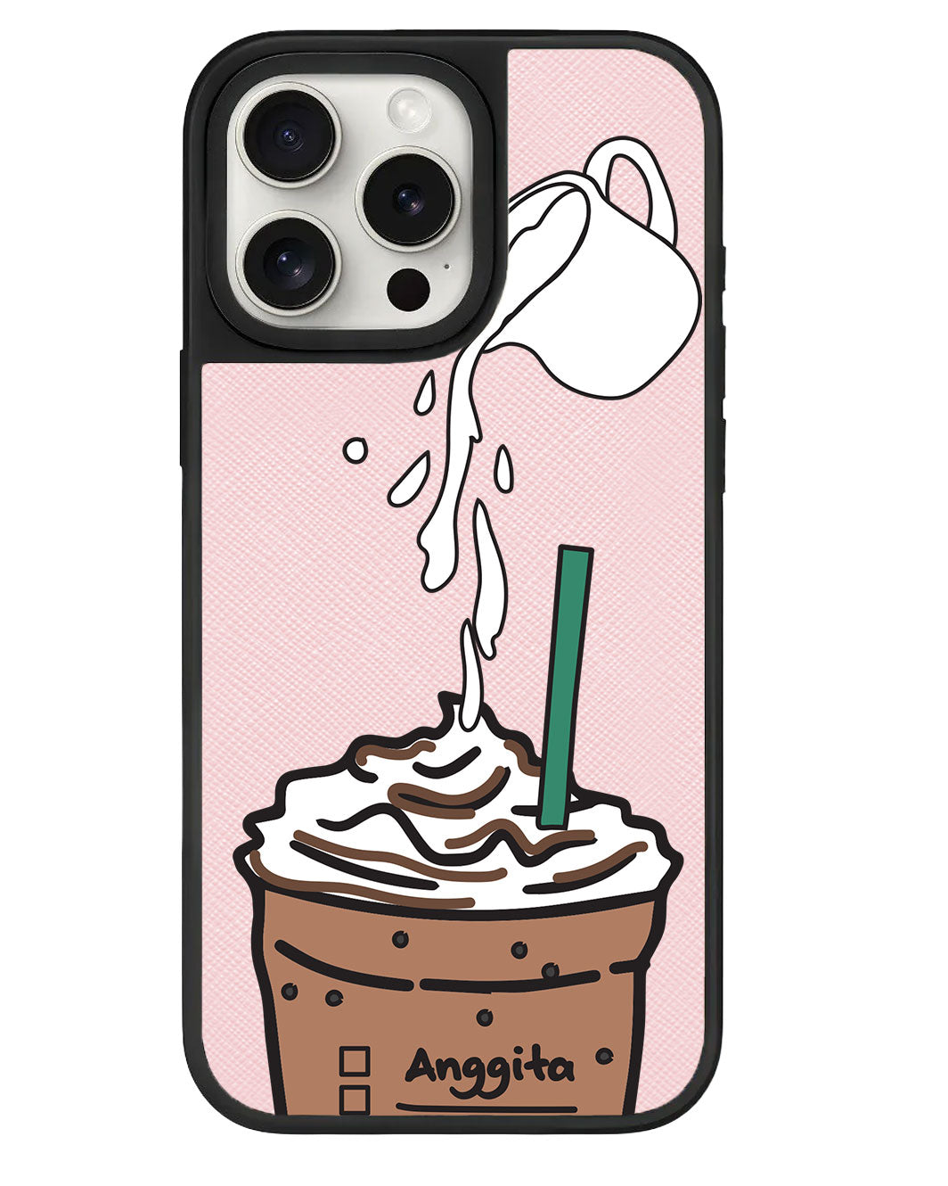 iPhone Leather Grip Case - Coffee Frappe