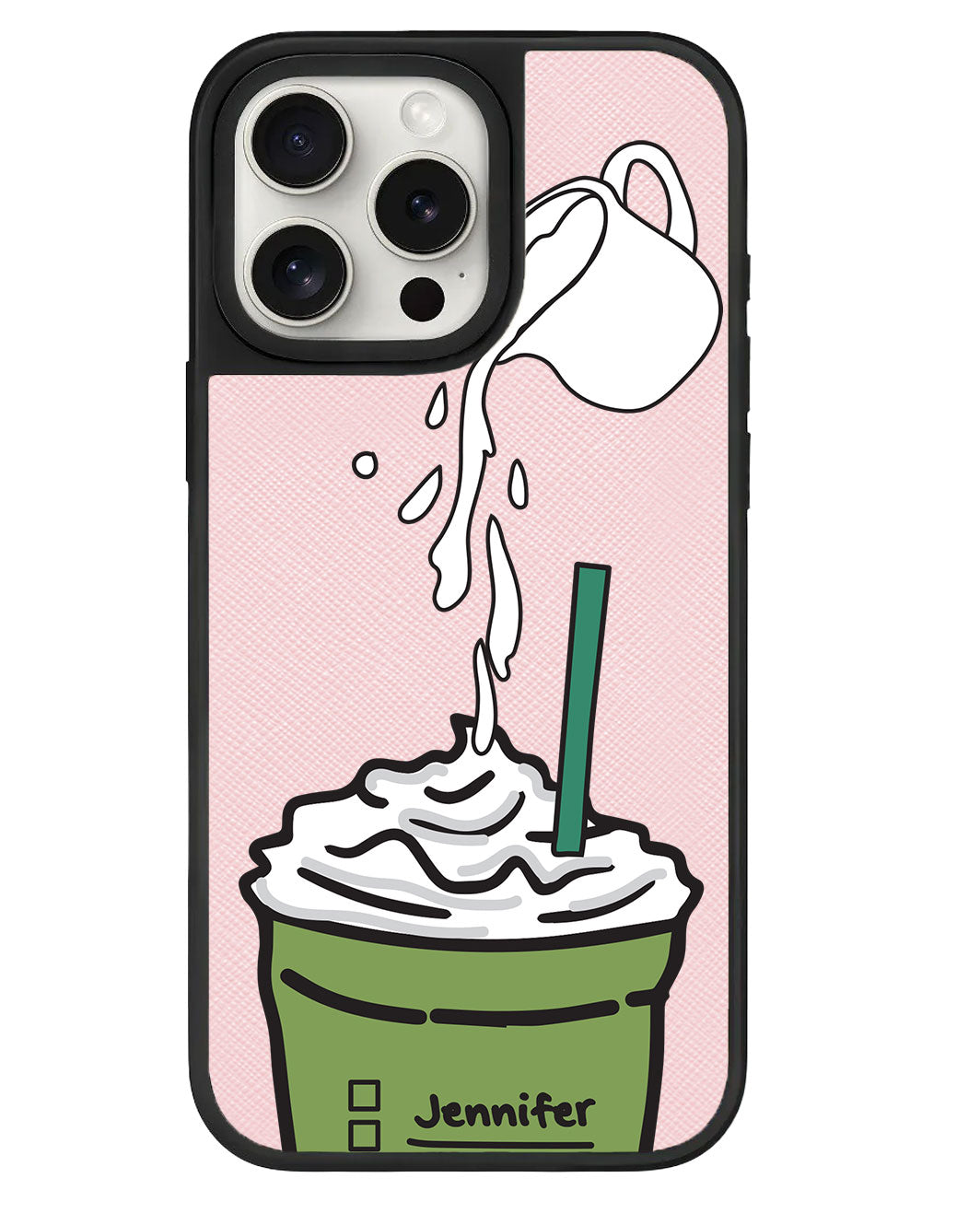 iPhone Leather Grip Case - Greentea Matcha Frappe