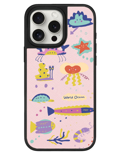 iPhone Leather Grip - Ocean World