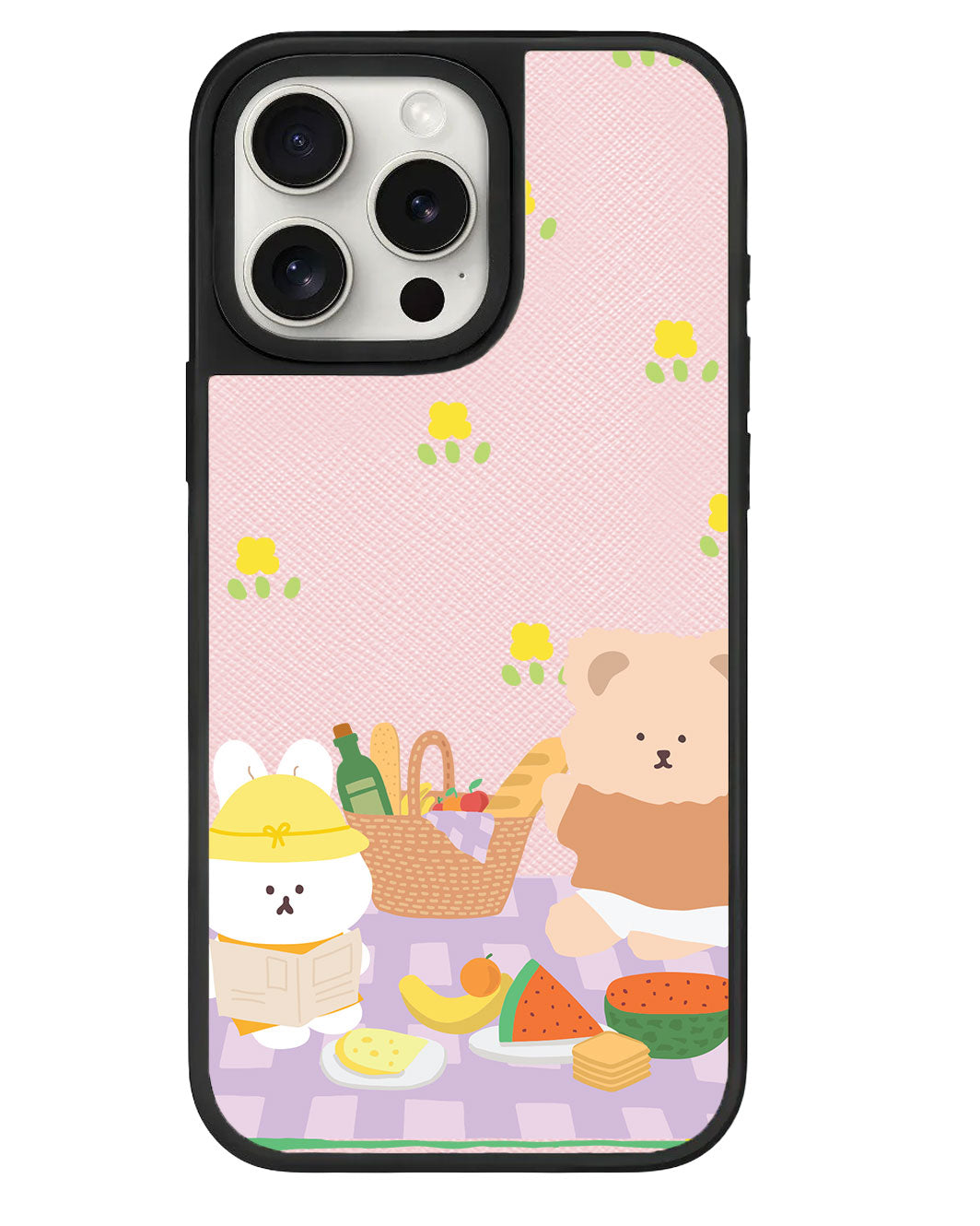 iPhone Leather Grip - Picnic Bear Lilac