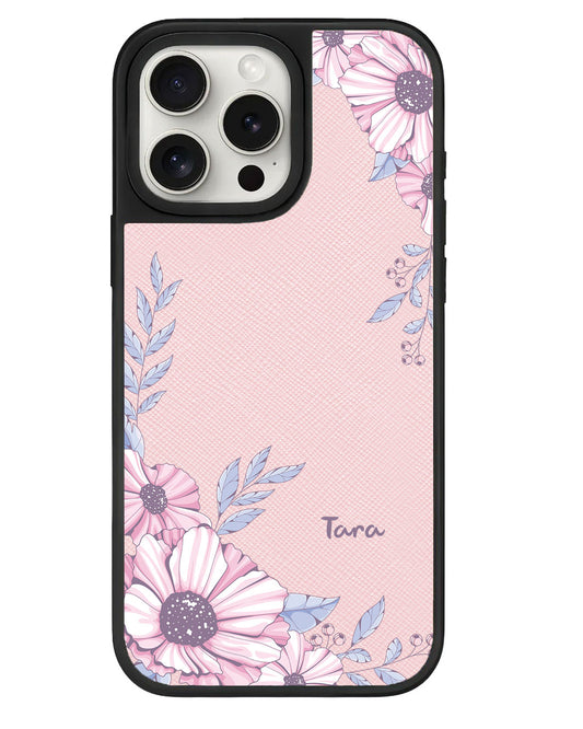 iPhone Leather Grip Case - Pink Blossom