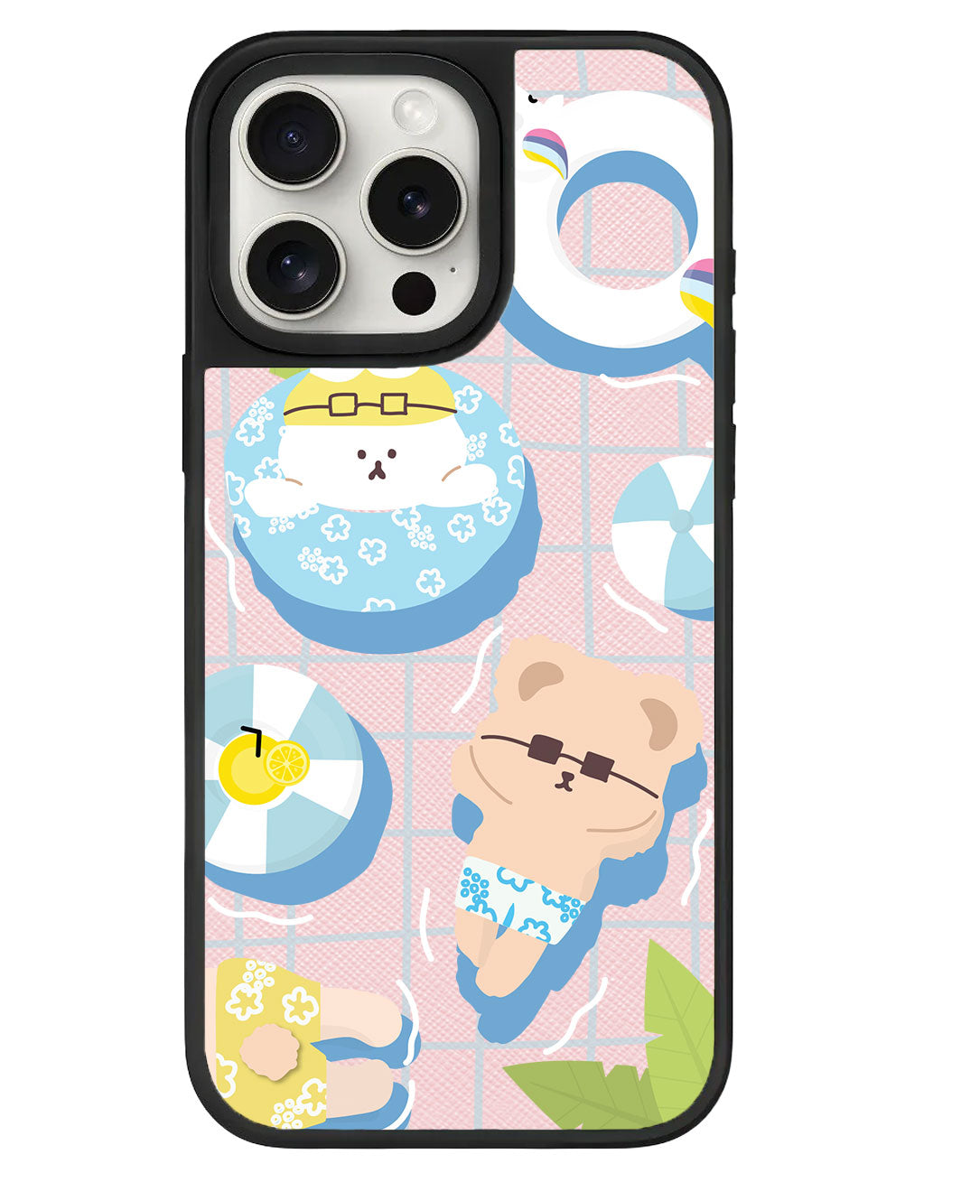 iPhone Leather Grip - Pool Party Blue