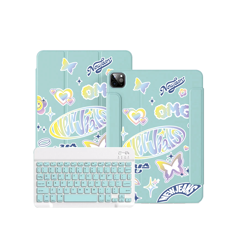 iPad / Android Tab Wireless Keyboard Flipcover - New Jeans OMG 2.0