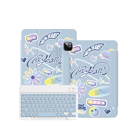 iPad / Android Tab Wireless Keyboard Flipcover - New Jeans OMG 1.0