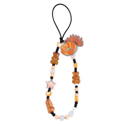 Beaded Strap with Acrylic Charm  - November Marigold