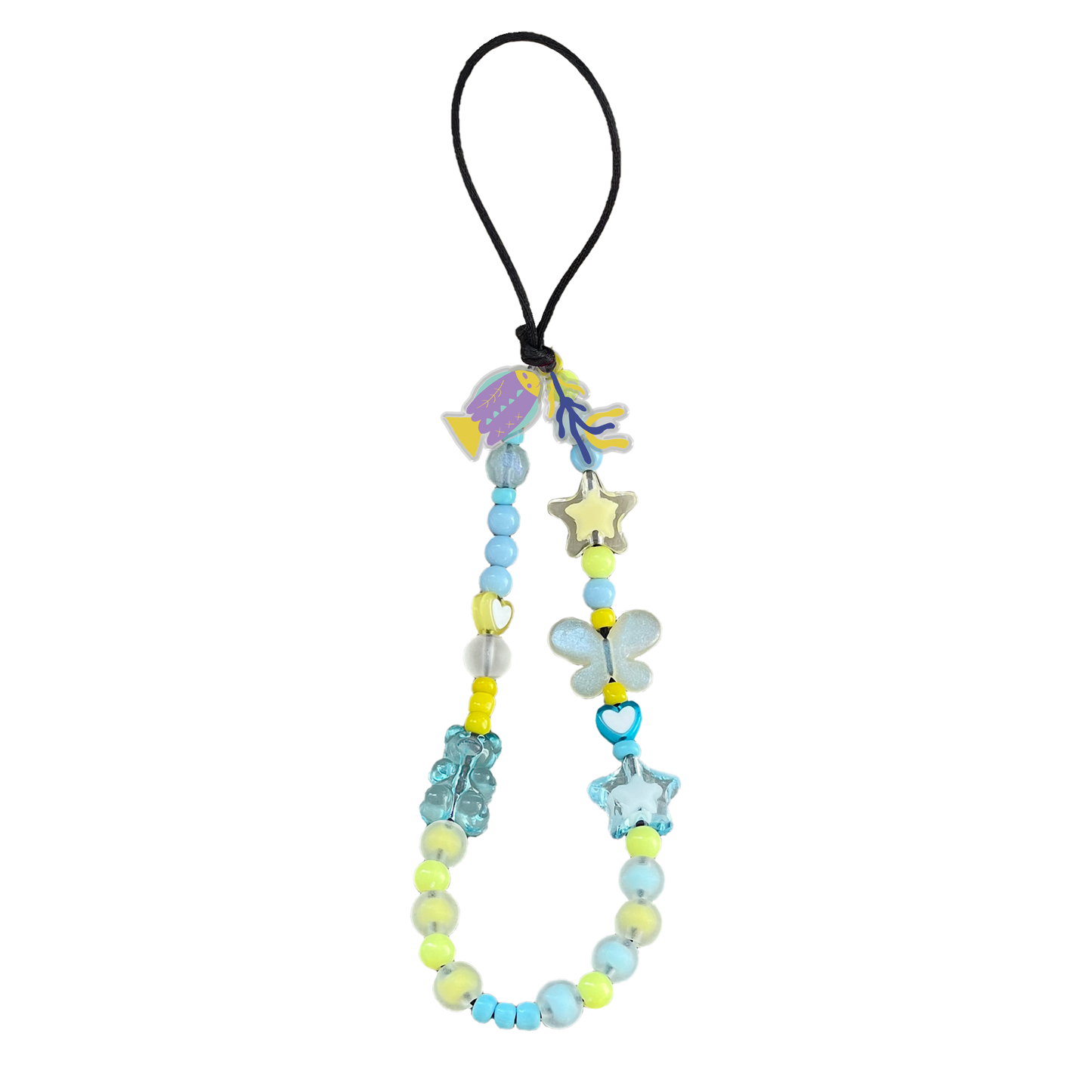 Beaded Strap with Acrylic Charm - Ocean World