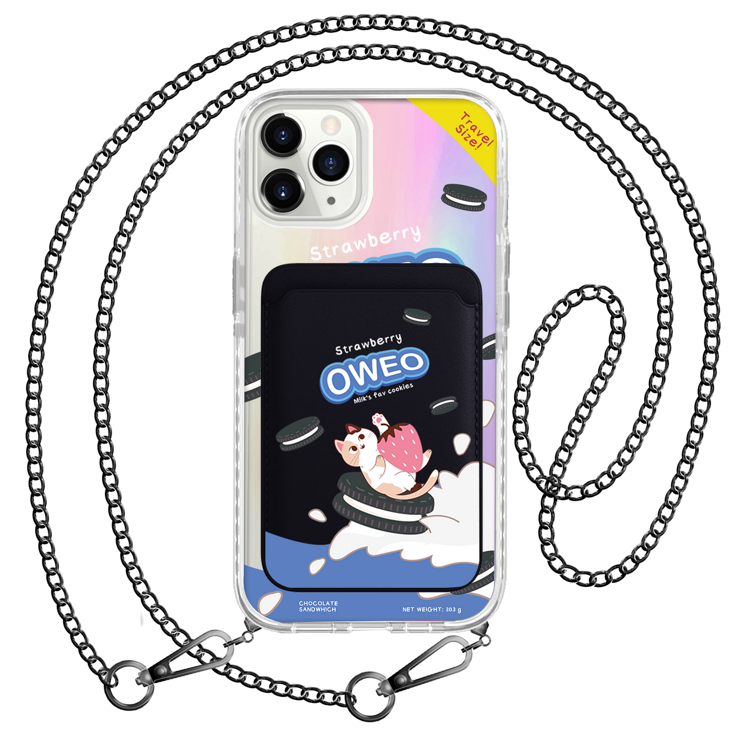 iPhone Magnetic Wallet Holo Case - Oweo Cat