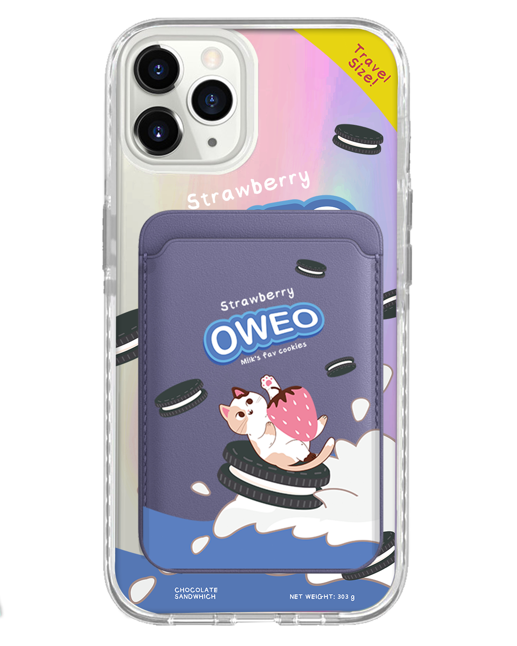 iPhone Magnetic Wallet Holo Case - Oweo Cat