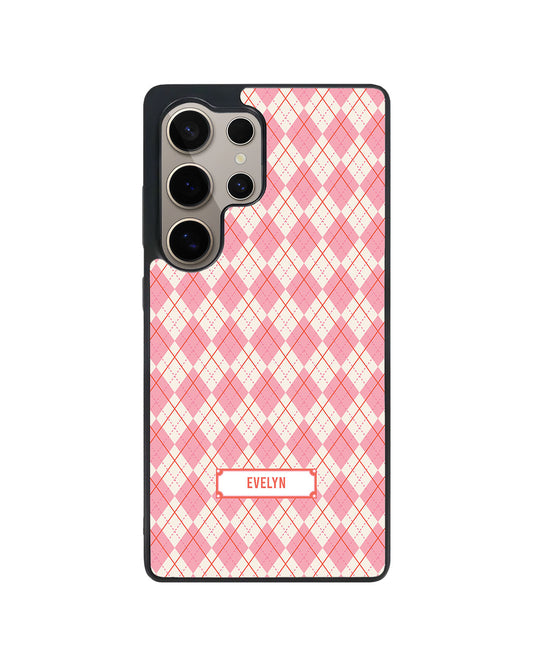Android Avant-Gloss Grip Case - Pink Argyle